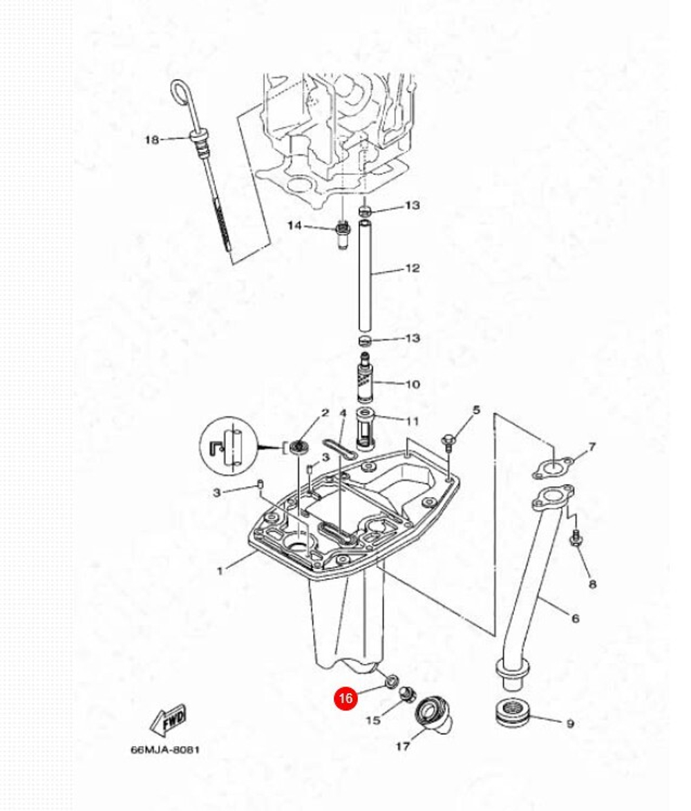 Прокладка сливной пробки картера для Yamaha F9.9-300