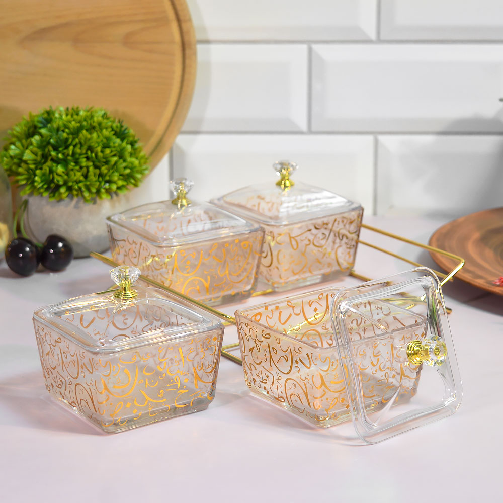 Менажница 4-х секционная 20*17,5*8,5см на металлической подставке, 9189