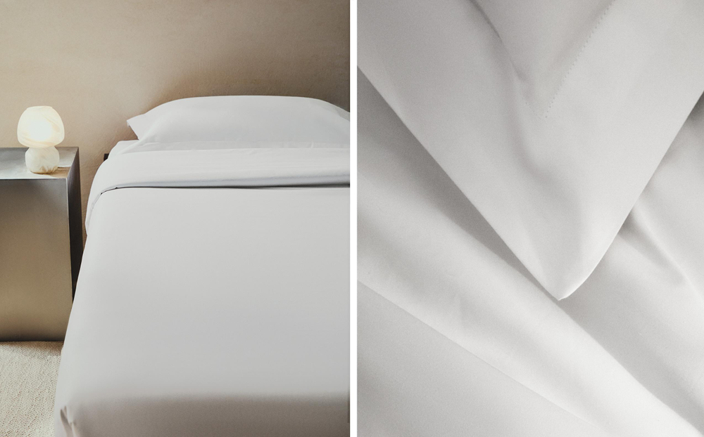 Пододеяльник Zara Home сатин, хлопок 100%, однотонный, 0039/088