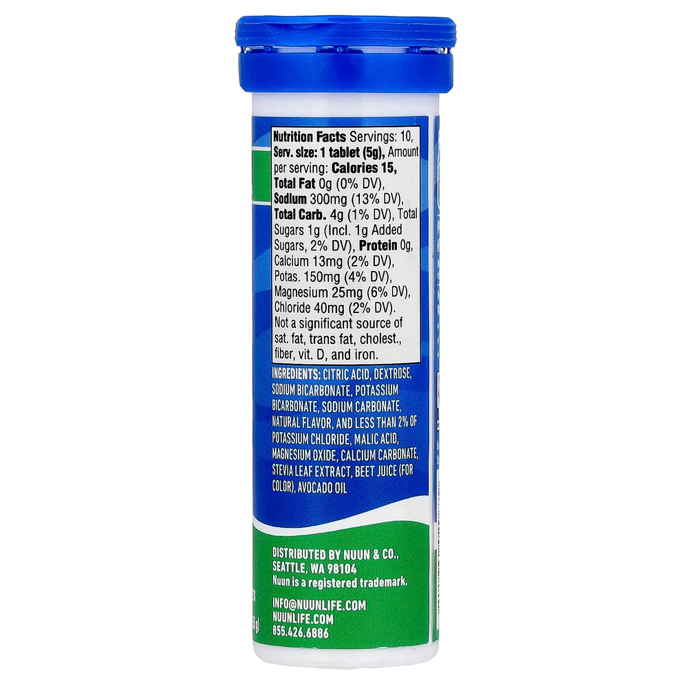 Nuun, Sport Hydration, шипучий напиток с электролитами, арбуз, 10 таблеток
