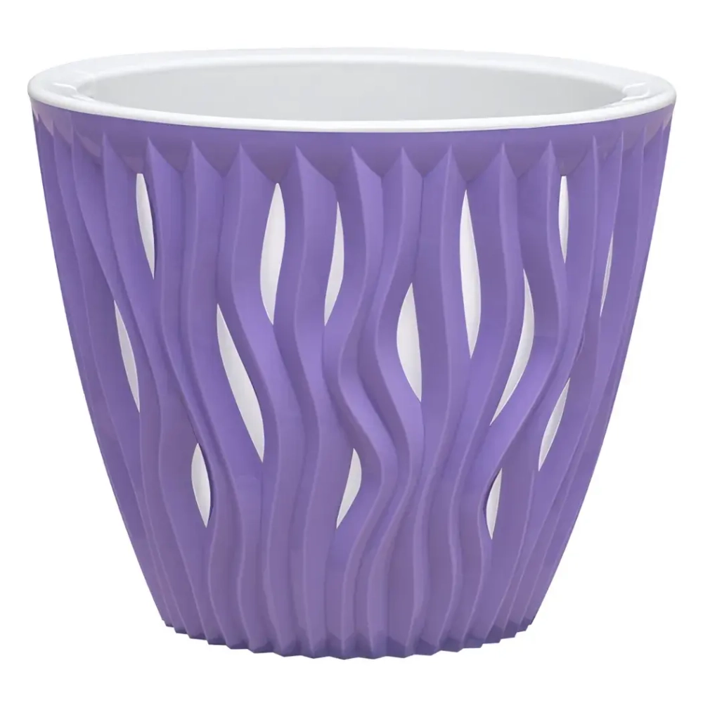 Кашпо для цветов пластиковое 2,25л d-17,5см «Вдохновение» Лаванда