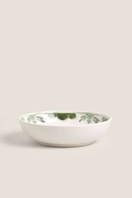 ZARA HOME ФРУКТОВАЯ КЕРАМИЧЕСКАЯ ГЛУБОКАЯ ТАРЕЛКА, ЗЕЛЕНЫЙ