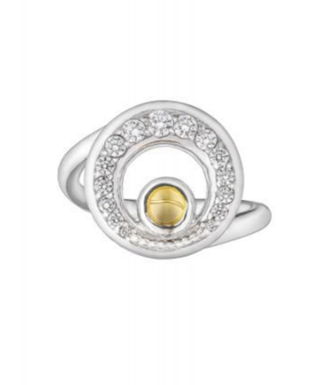 Кольцо из серебра со вставками из цитрина и бесцветных фианитов