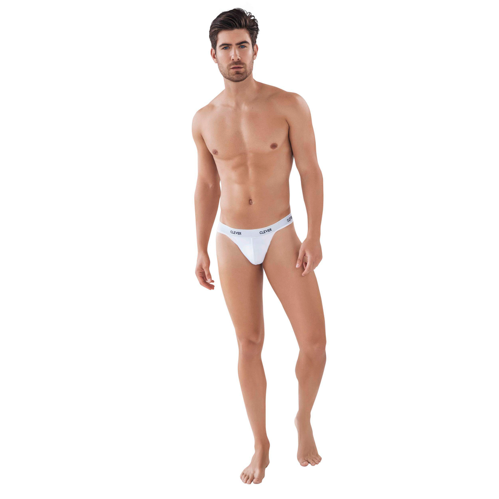 Мужские трусы тонги белые Clever Moda VENTURE THONG 087701