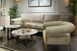 Кресло Garda Decor серое, матовое золото 95,5*82*77 см