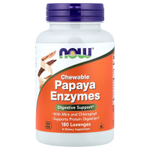 NOW Foods, жевательные пастилки с ферментами папайи, 180 пастилок