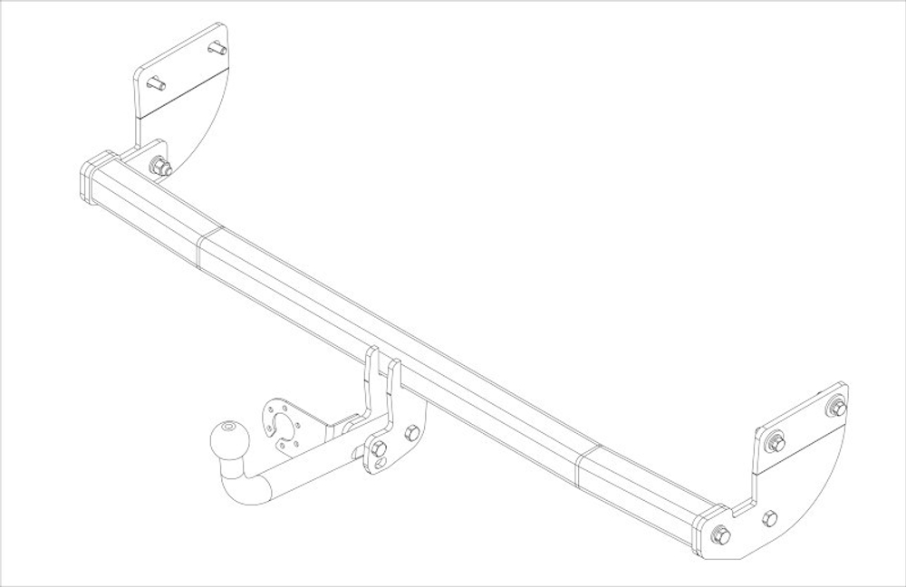 Фаркоп для Hyundai Elantra 2016-2019 Тип шара: A. Нагрузки: 1500/100 кг, HY 34