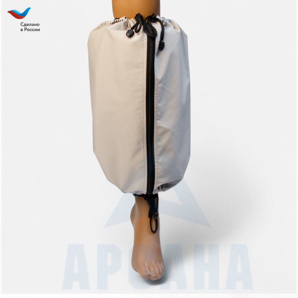 Чехол на аппарат внешней фиксации (Илизарова и др..) на голени (без полуколец). Легкий (хлопок + полиэстер), с открытой стопой./ ГО-3.