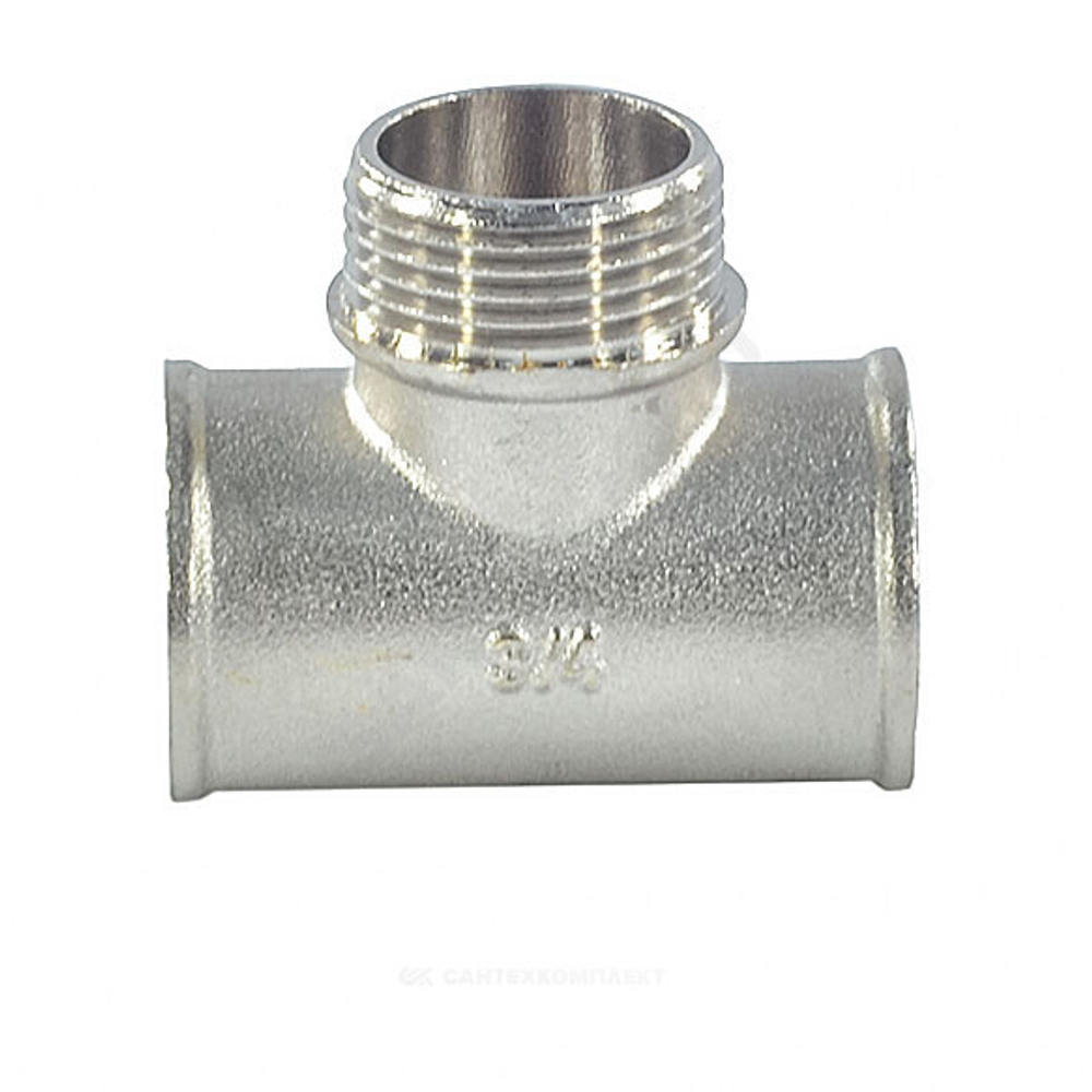 Тройник латунь никель Ду 20 (3/4") ВР/НР/ВР SantechSystems