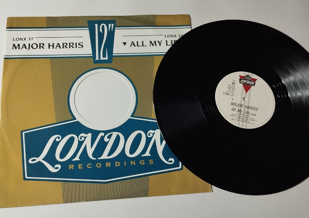 Винтажная виниловая пластинка LP Major Harris All My Life (UK 1983) Maxi Single 45 RMP
