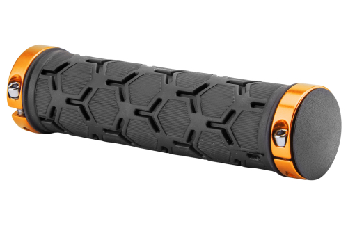 Грипсы 130мм XH-G181BL чёрные с золотистыми кольцами, в инд. упак.