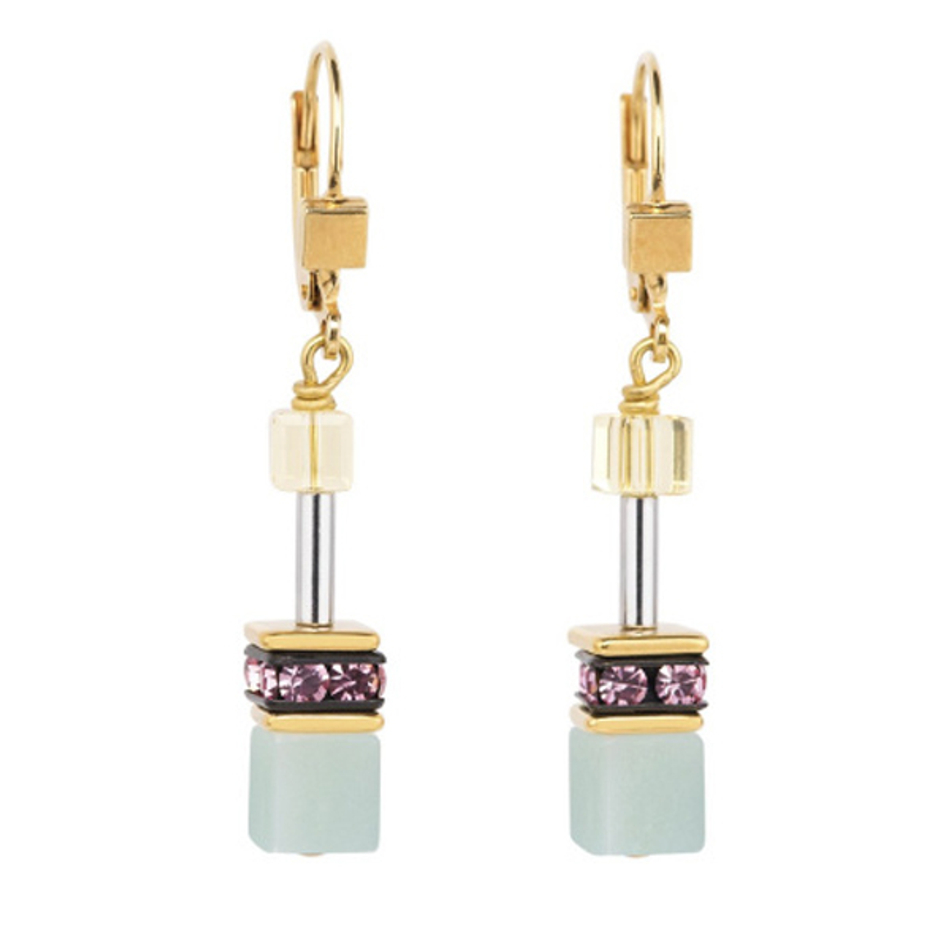 Серьги Coeur de Lion 4905/20-1566 цвет серый, жёлтый