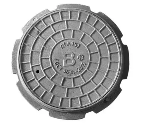 Люк канализационный чугунный тип Л А15 ГОСТ 3634-99 буква В круглый глухой