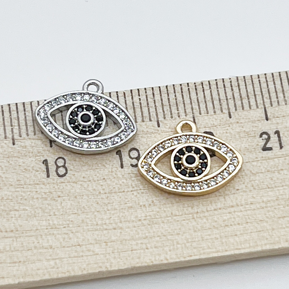 Подвеска Глаз, цвет серебро, размер 14*11 мм, цена за 1 шт