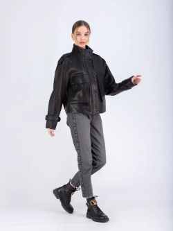 Куртка женская кожаная оверсайз