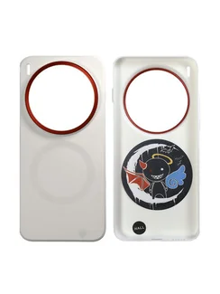 Защитный чехол для Vivo X300 Pro c MagSafe белый с красным кольцом (White-Red)