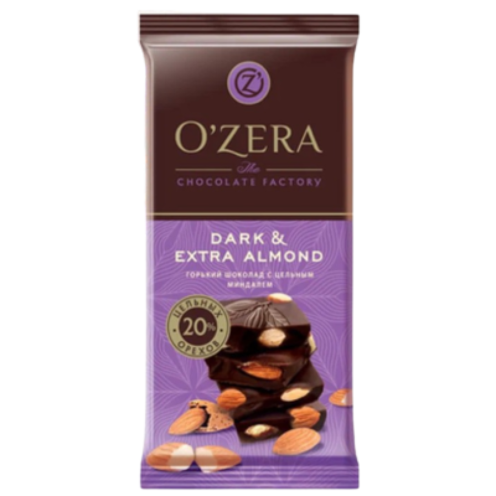 Шоколад O* ZERA  Dark&Extra Almond 90 гр