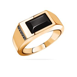 Кольцо из золота с ониксом