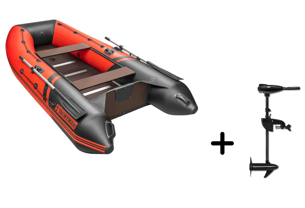 YACHTMAN-300 СК красный-черный + BST 40 L (комплект лодка + электромотор)