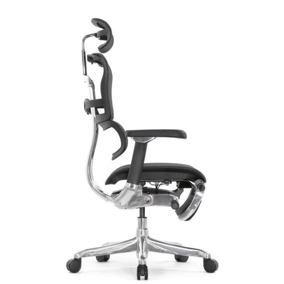 Кресло FALTO Ergohuman Luxury 2 с подножкой ( чёрный каркас /сетка чёрный T-168-B1 Black )