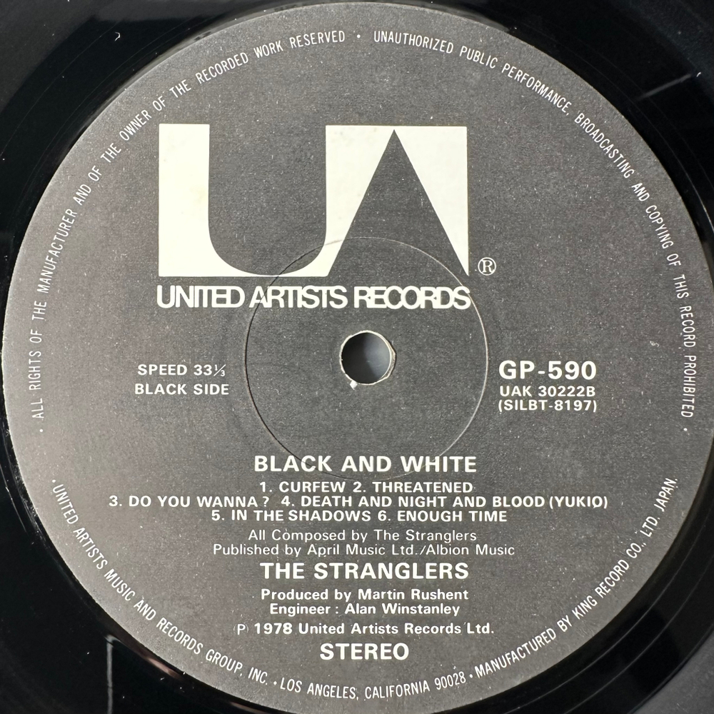 The Stranglers ‎– Black And White (Япония 1978г.)