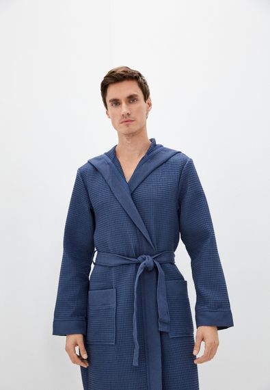 Гамлет (синий) S Мужской Халат с капюшоном