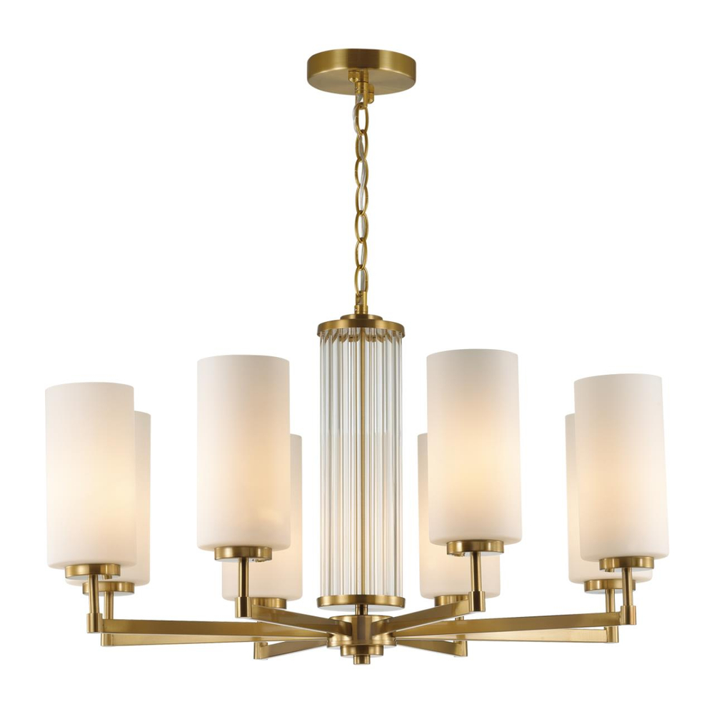 4990/8 HALL ODL23 637 матов. золотой/белый/стекло Люстра E27 8*40W KASALI