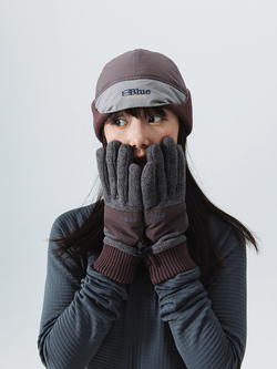 Перчатки Nothomme Blue Winter New Knitted Fleece Anti-Static Water-Repellent Color-Block Thick Gloves”