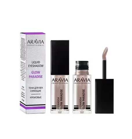 ЖИДКИЕ СИЯЮЩИЕ ТЕНИ ДЛЯ ВЕК GLOW PARADISE/АНТИЧНЫЙ БЕЖЕВЫЙ - 02, 5 МЛ ARAVIA Professional