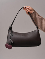 Кожаная сумка багет кросс-боди коричневый шоколад