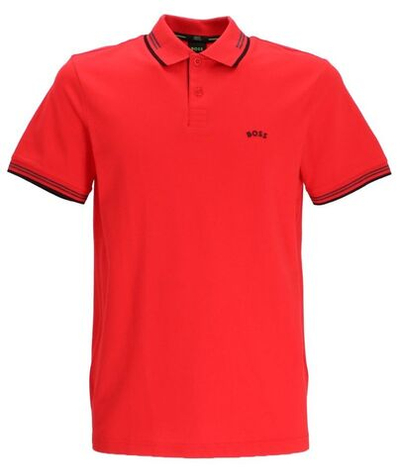 Мужское поло теннисное BOSS x Matteo Berrettini Polo Paul Curved - red
