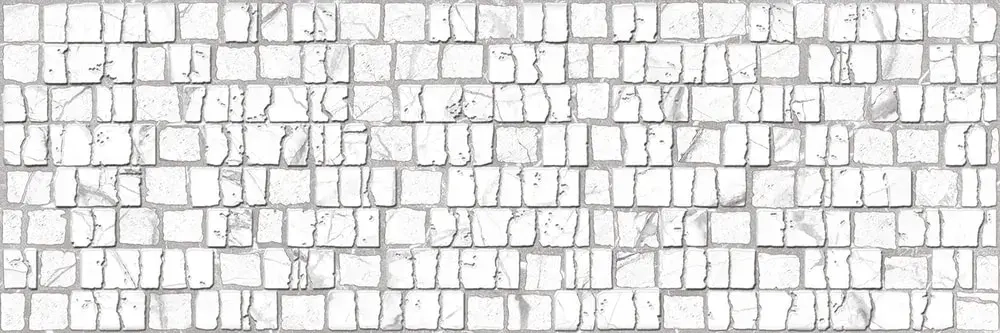 Настенная плитка ALMA Ceramica TWU12LRT17R Laurent 74x24.6 белая матовая рельефная под мозаику