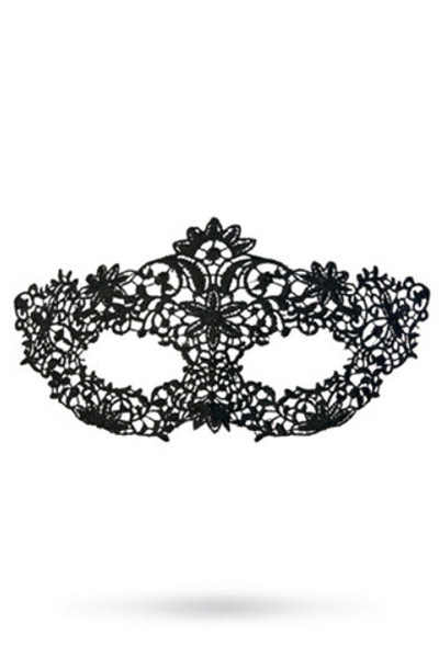 Маска нитяная ажурная на завязочках Королевская вязь (Цвет: черный)