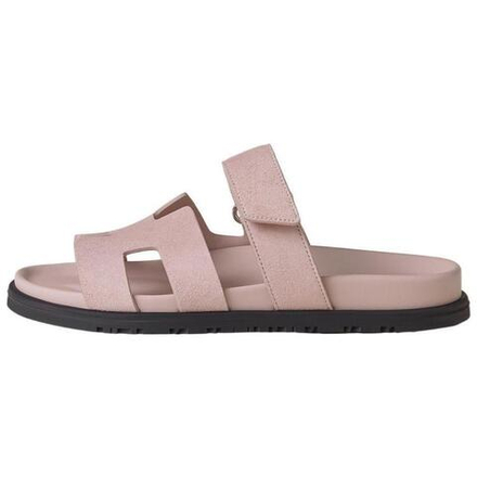 Hermes Chypre simple fashion one-word slippers women's pink, H222297Z 27