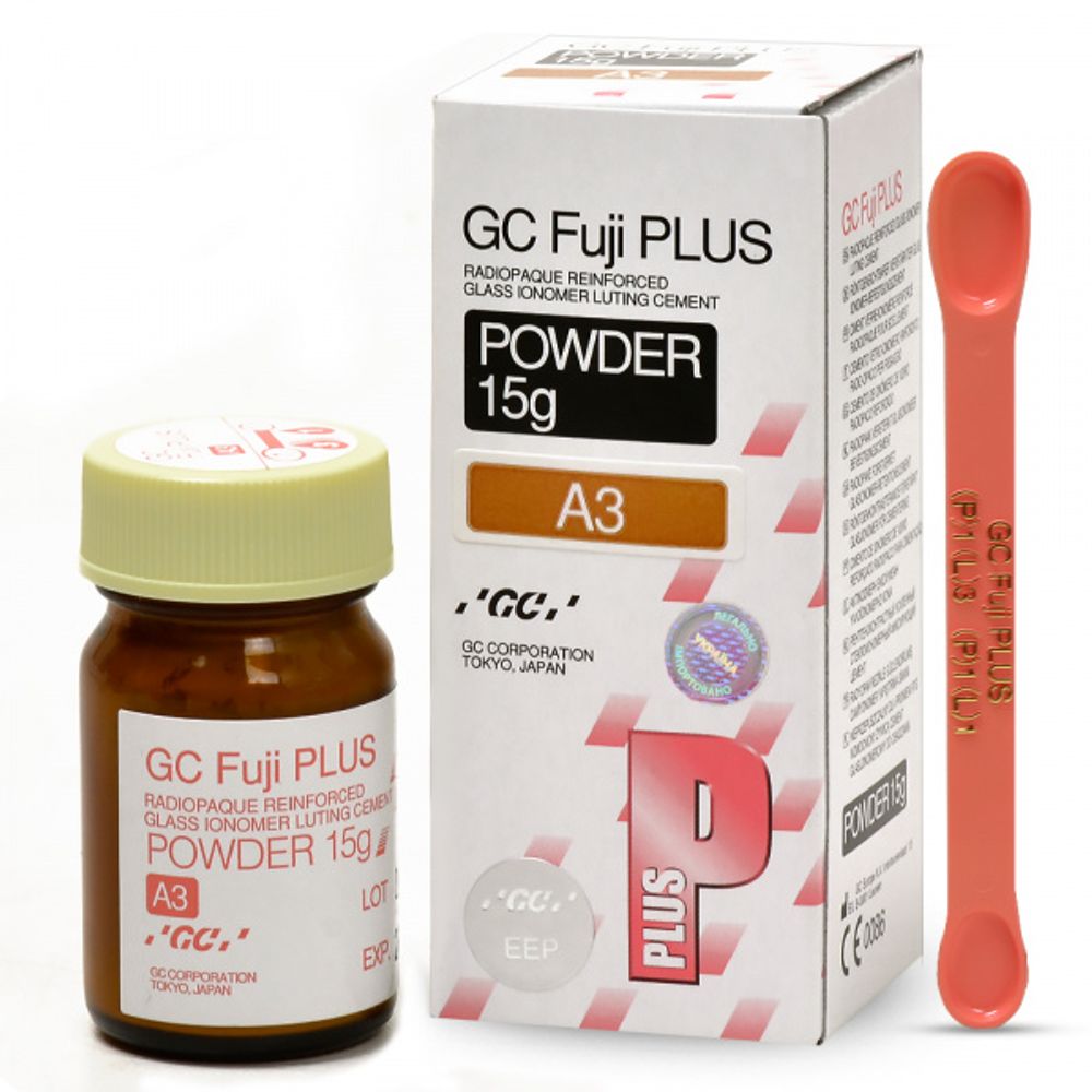 Fuji Plus Powder (15гр.) Фуджи Плюс Порошок Стеклоиономерный цемент для постоянной фиксации