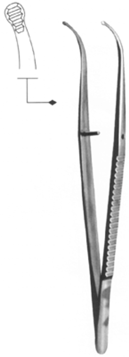 ВР- П-164 Пинцет для разбортовки сосудов изогнутый ПАи 150х1,5