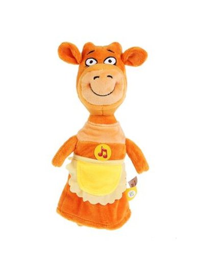Игрушка мягкая Оранжевая корова мама 27см с музыкальным чипом
