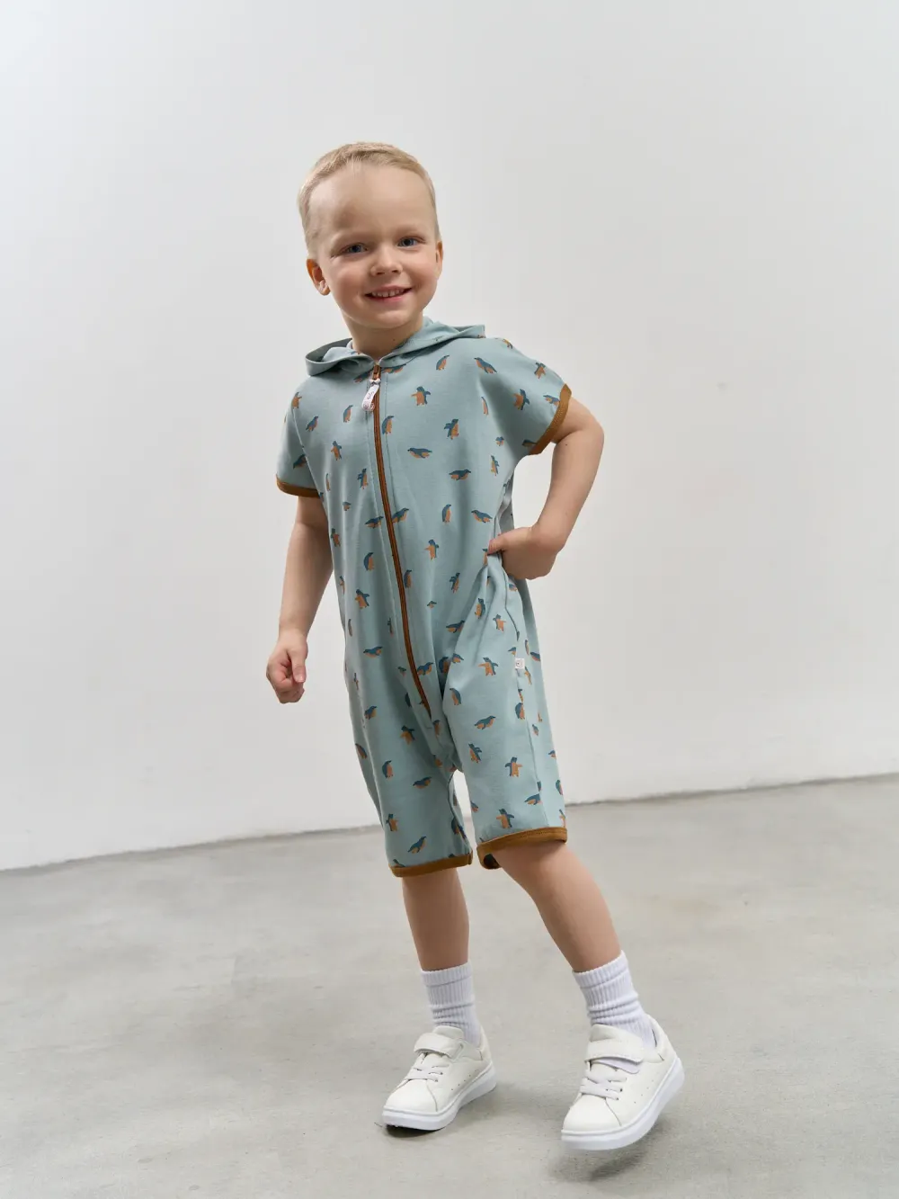 Песочник с капюшоном "Пингвины" 0+