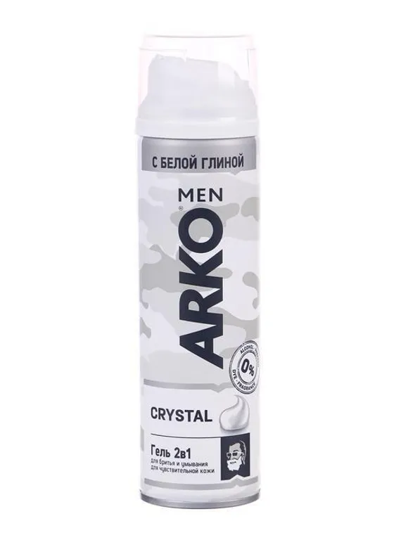 Гель для бритья Arko Men Crystal с белой глиной, 200 мл