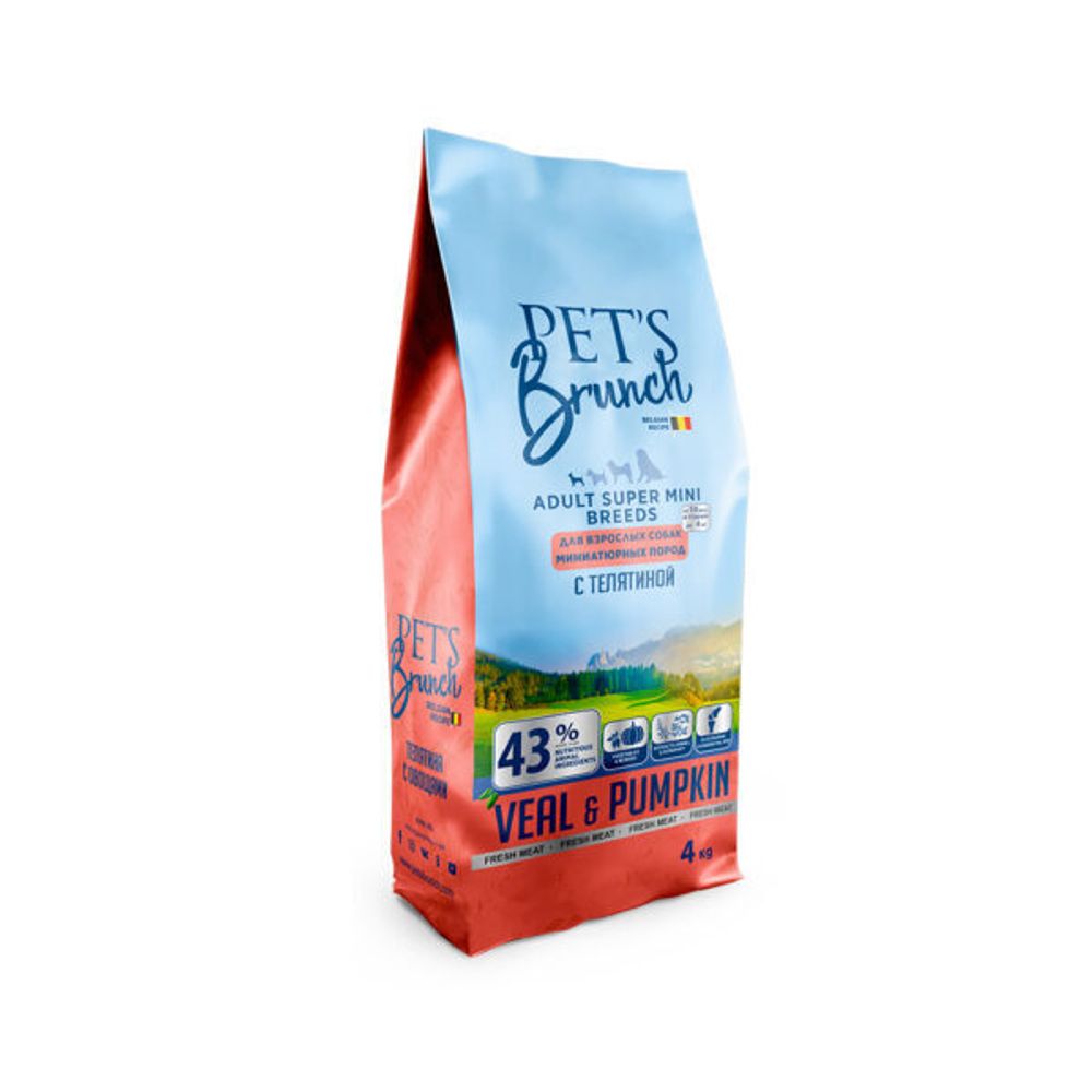 Pet&#39;s Brunch Adult Super Mini Breeds (Телятина и тыква)