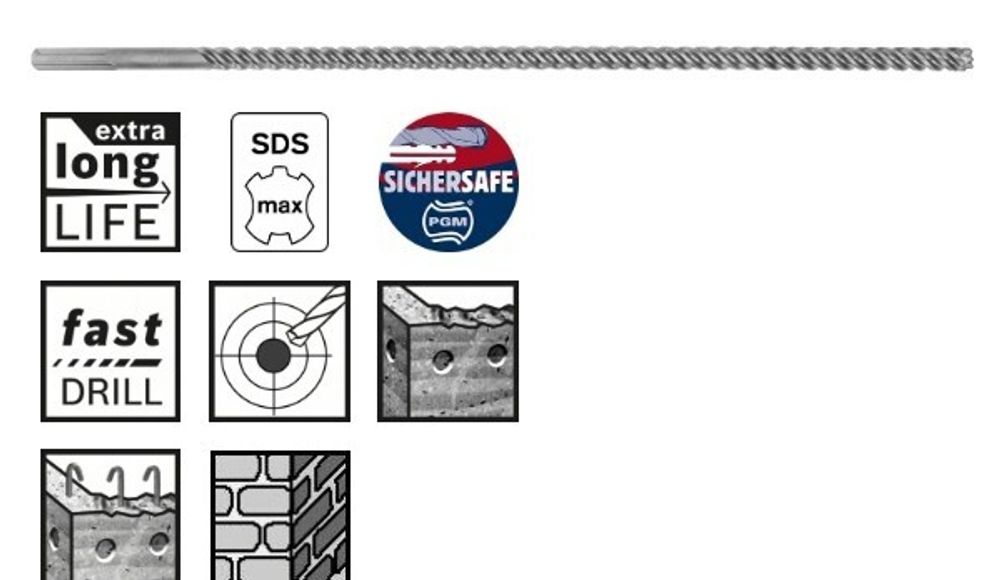 Сверло SDS-Max BOSCH Бур по арм.бетону SDS-max-8X 20 x 600 x 720 мм