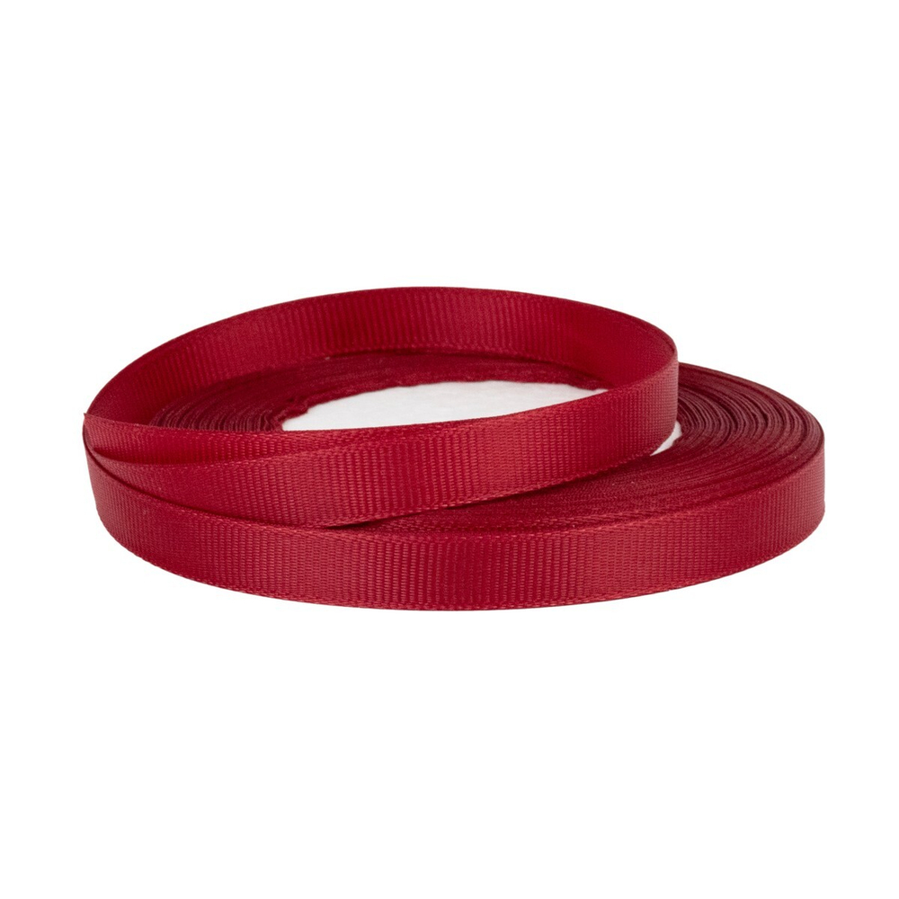 Лента репсовая винного цвета 1 см 22.7 м