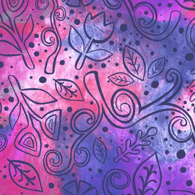 Tracery seamless pattern. Mehndi design. Ethnic colorful doodle texture. Curved doodling background.