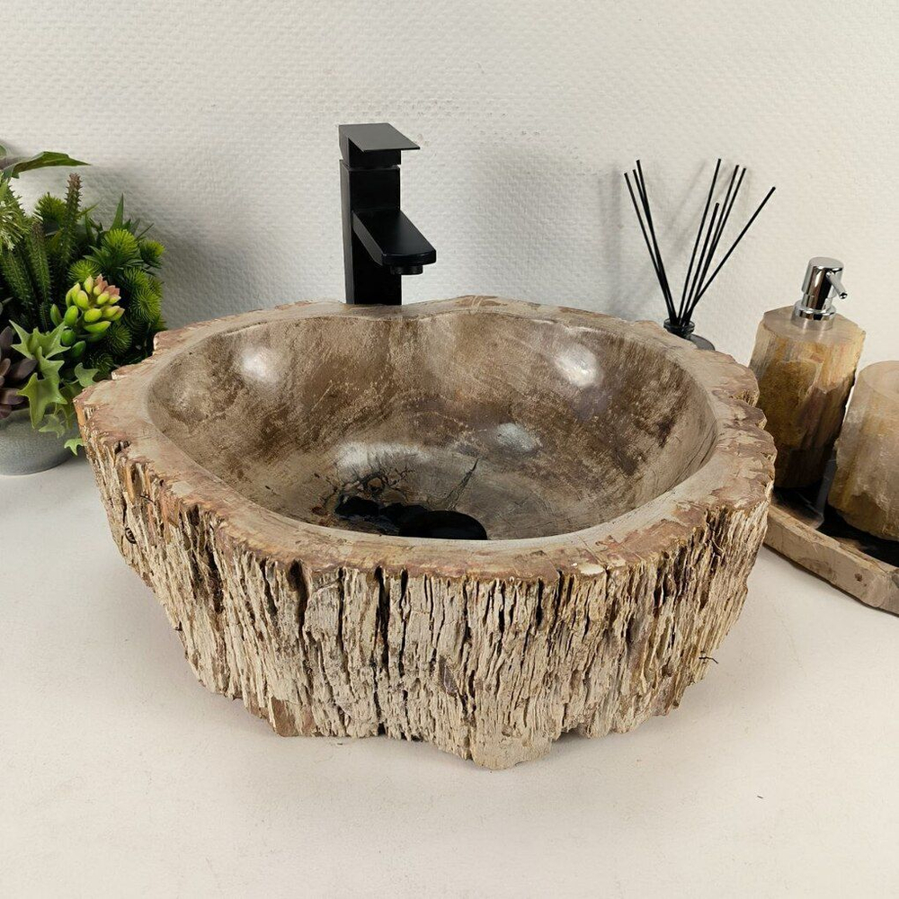 Каменная раковина из окаменелого дерева OD-04379 (49*41*15) 0175 из натурального камня