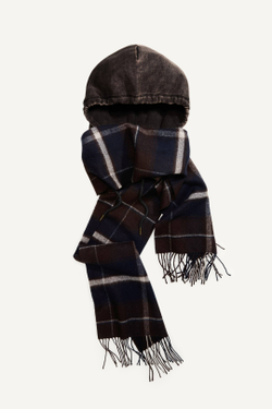 H&M - Glenn Martens Шерстяной шарф с капюшоном, темно-синий