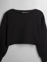 Лонгслив для девочки укороченный, черный