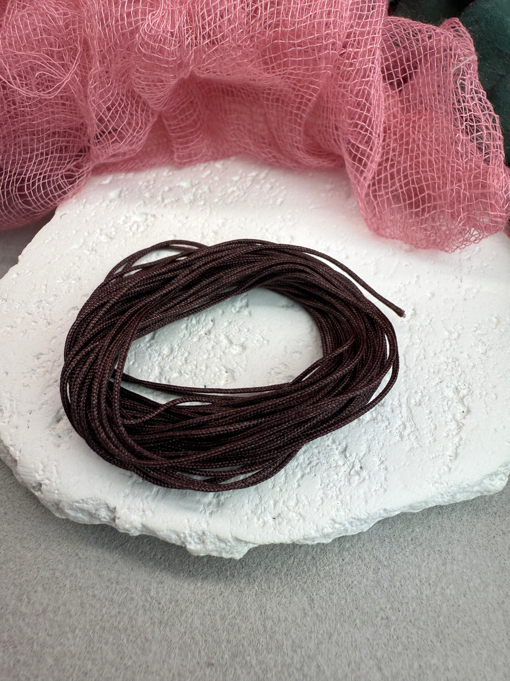 Шнур для плетения браслетов 0,8 мм, Шоколадный (5 м)