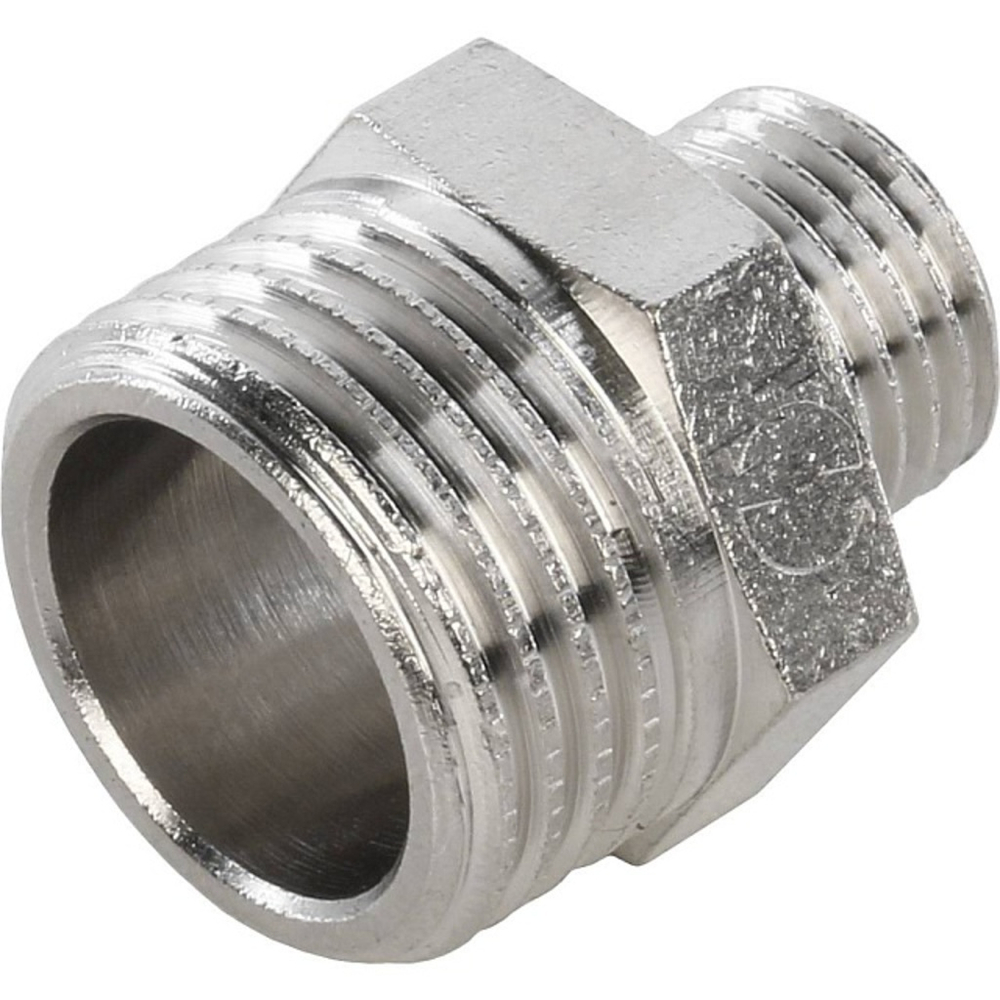 Ниппель STOUT переходной никелированный 1/2"x1/4" НР/НР