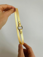 Адресник шнурок из биотана 10 мм, золотой шимер на латуни, обхват шеи 39 см