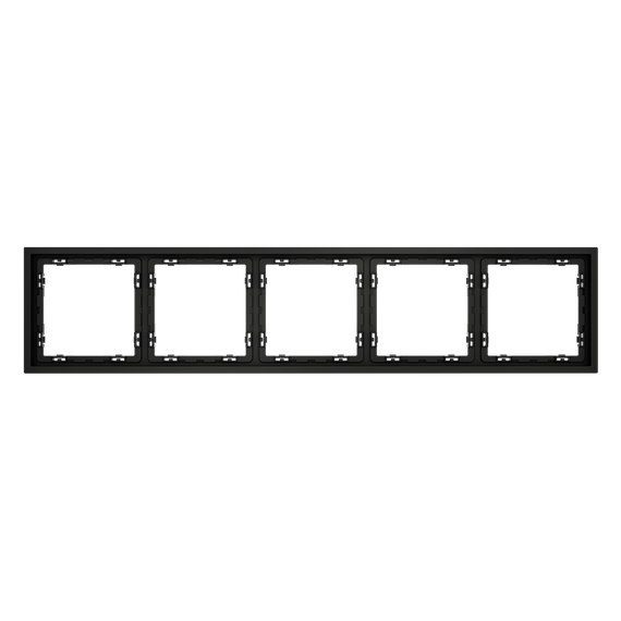 Рамка пластиковая Voltum S70 на 5 постов, (черный матовый) VLS100508